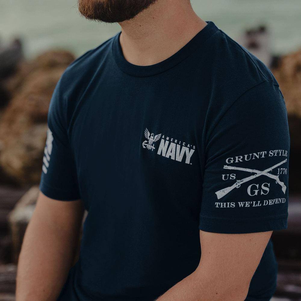 Grunt Style Tshirt - USN - Shellback Seal T-Shirt - Navy