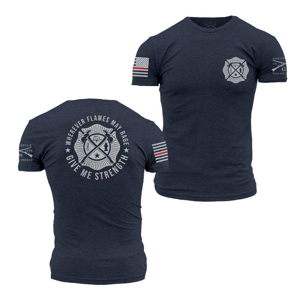 Grunt Style Tshirt - Wherever Flames May Rage T-Shirt - Navy