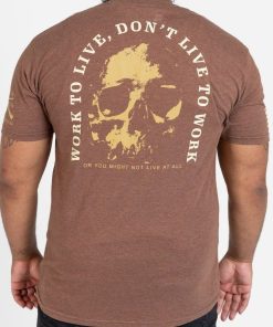 Grunt Style Tshirt - Work To Live T-Shirt - Heather Brown 