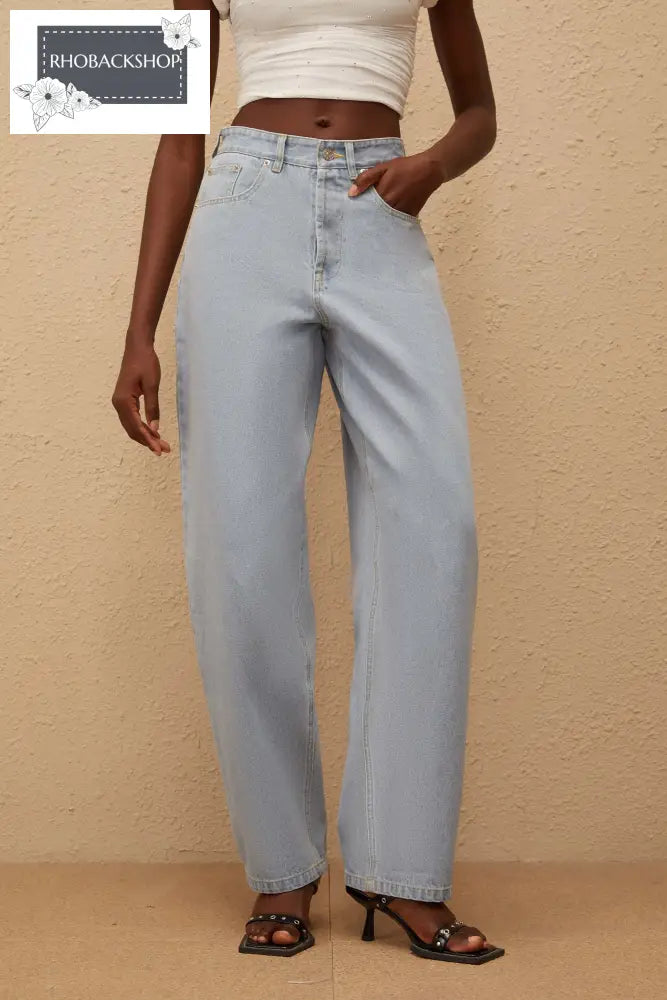 Light Blue Deinm Wide Leg Jeans