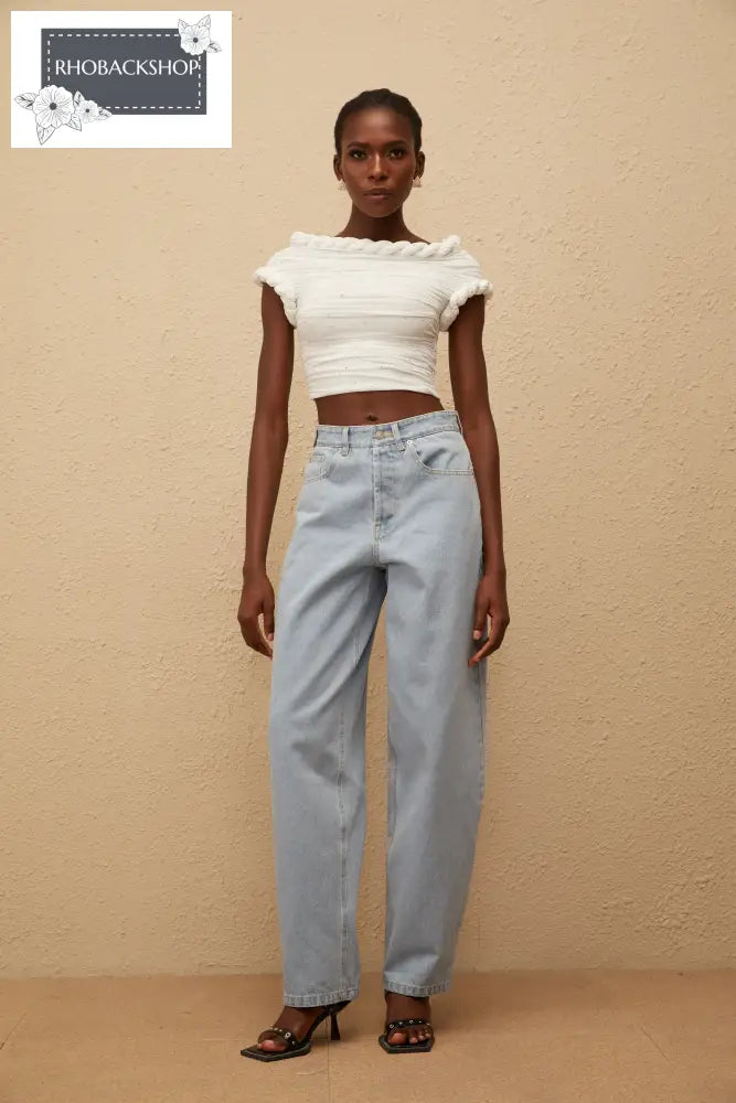 Light Blue Deinm Wide Leg Jeans