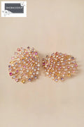 Multicolor Pave Fan Earrings - Multi