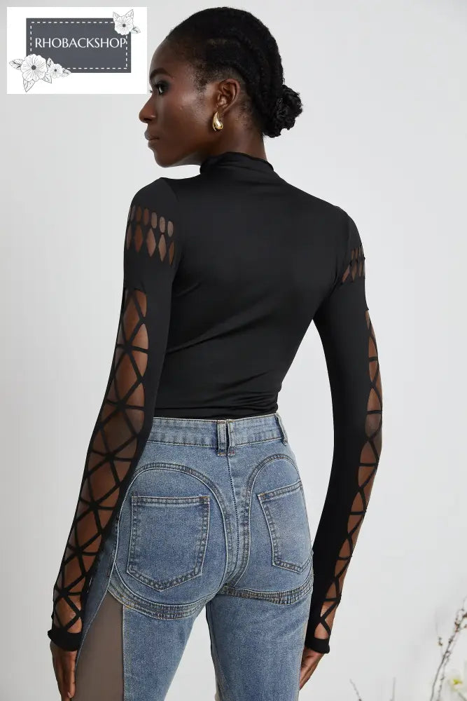 sheer-panelled jeans