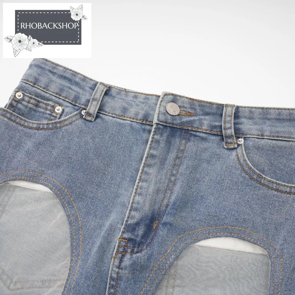 sheer-panelled jeans