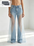 sheer-panelled jeans