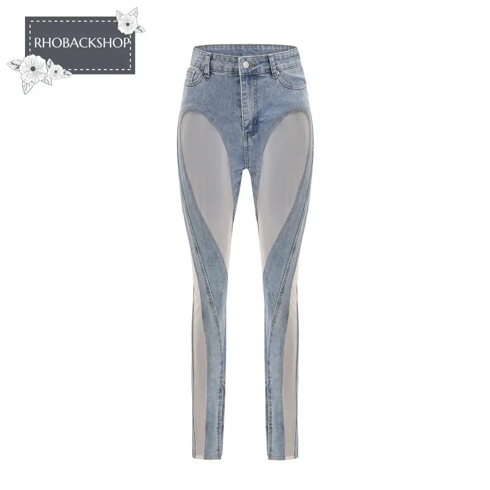 sheer-panelled jeans