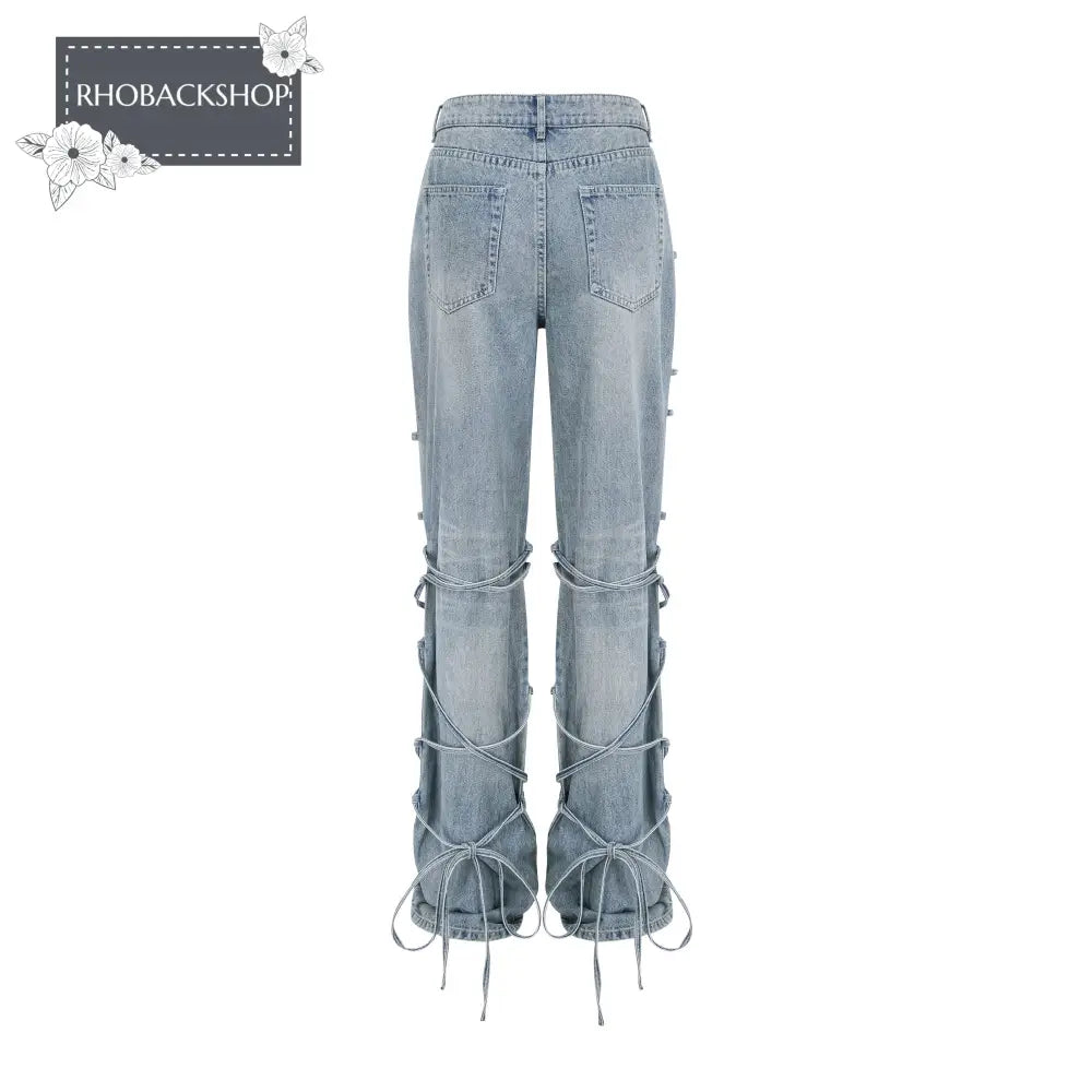 strap-detail jeans