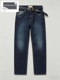 strap-detail jeans - S / Blue
