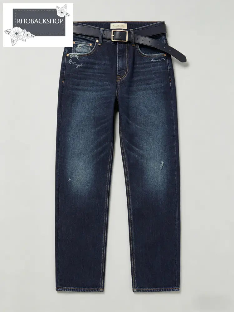 strap-detail jeans - S / Blue