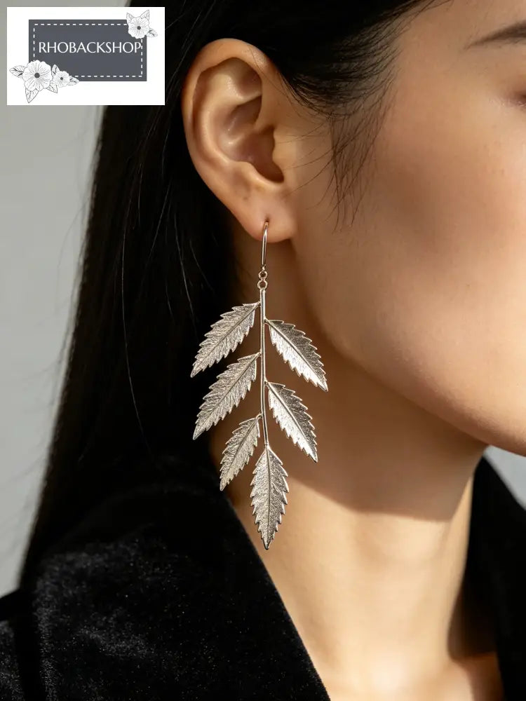 Textured Multi-Leaf Dangle Earrings - Gold