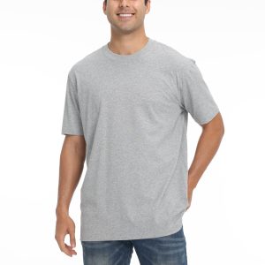 Men’s Classic Heather Gray T-Shirt – Short Sleeve Crew Neck Casual Tee for Everyday Wear